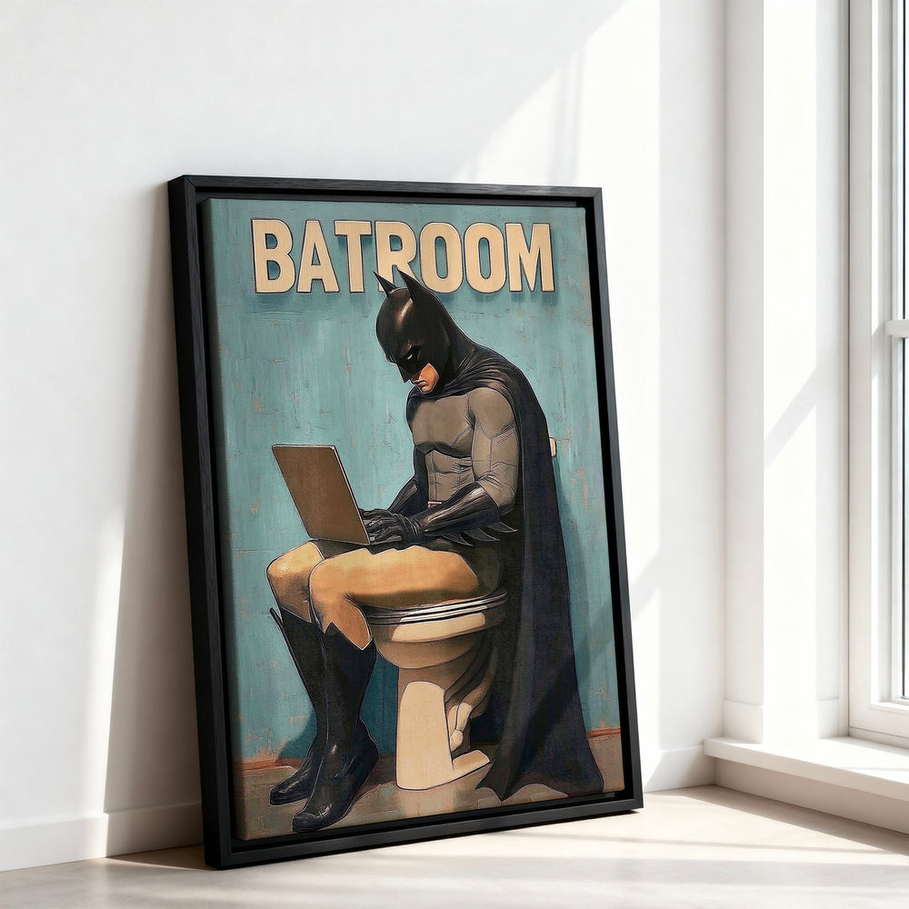 Le tableau accroché en situation dans un intérieur meublé.