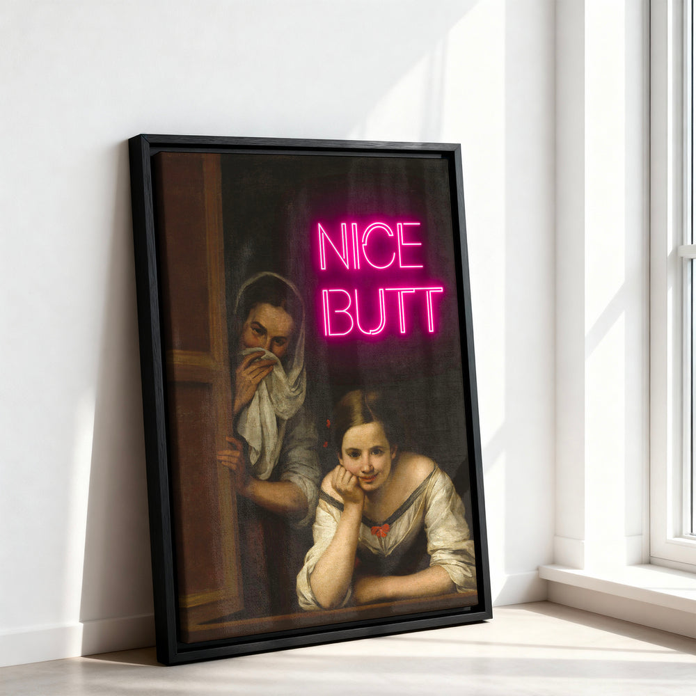Le tableau accroché en situation dans un intérieur meublé.