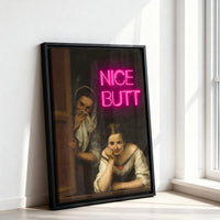 Le tableau accroché en situation dans un intérieur meublé.