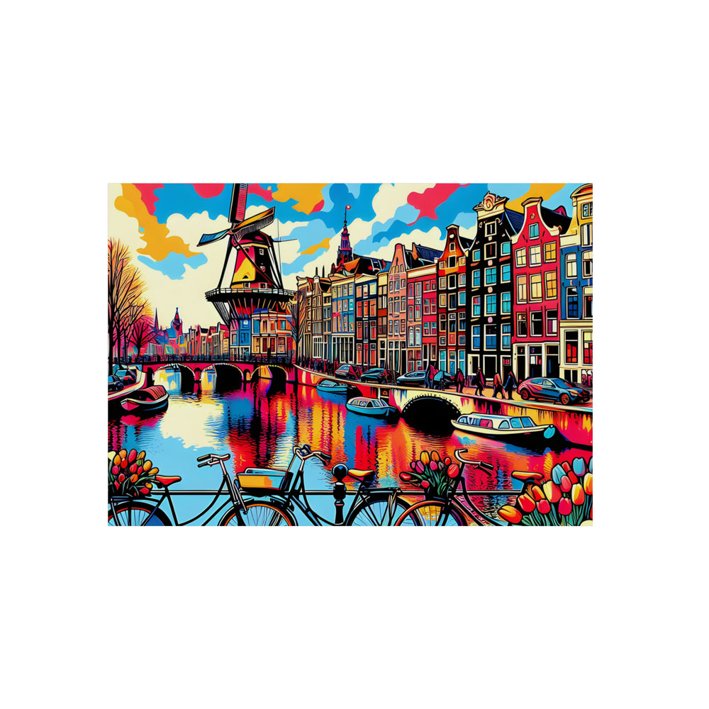 Amsterdam, Amour, Rêve, Vrai.- Tableau aluminium