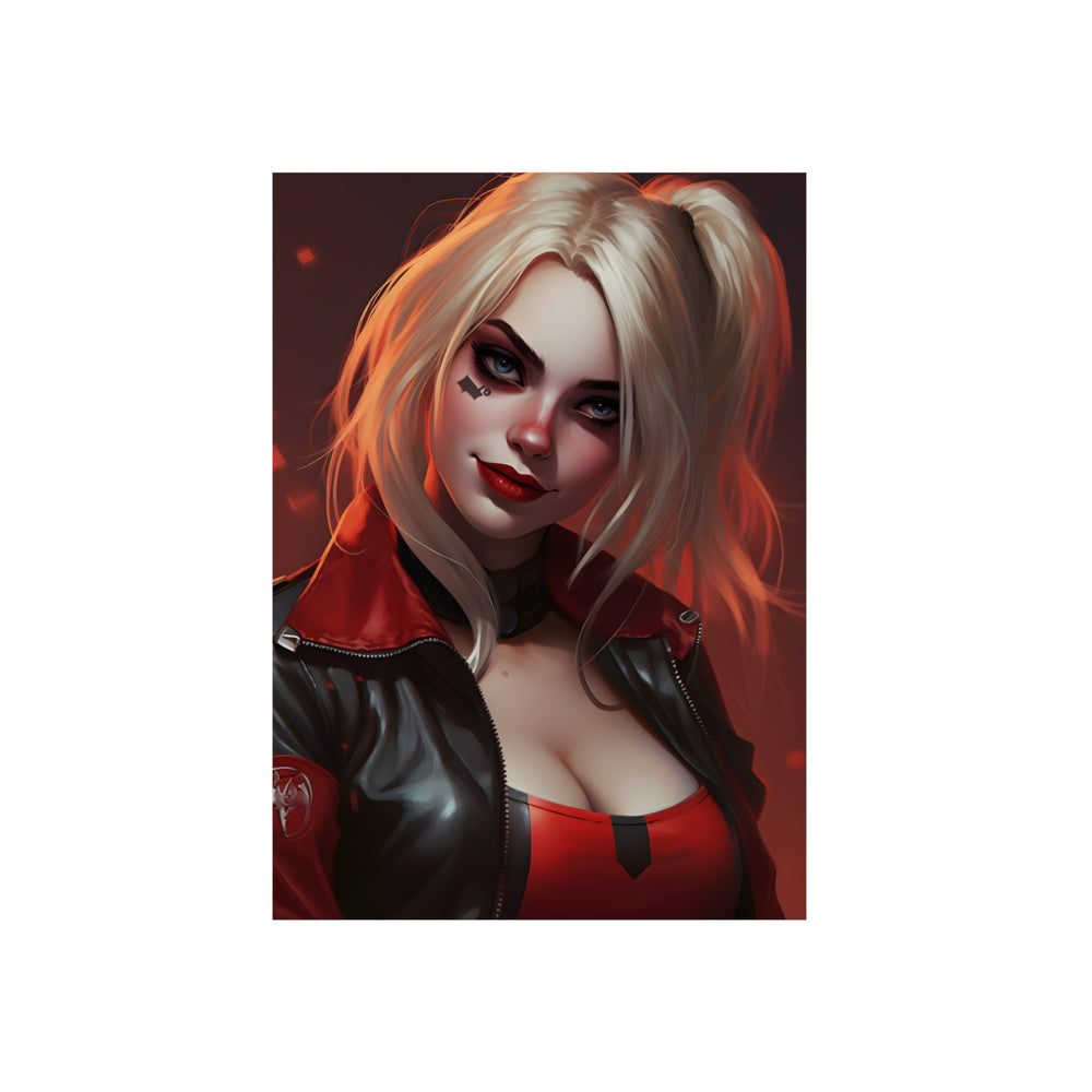 Harley Quinn rire et chaos tableau aluminium