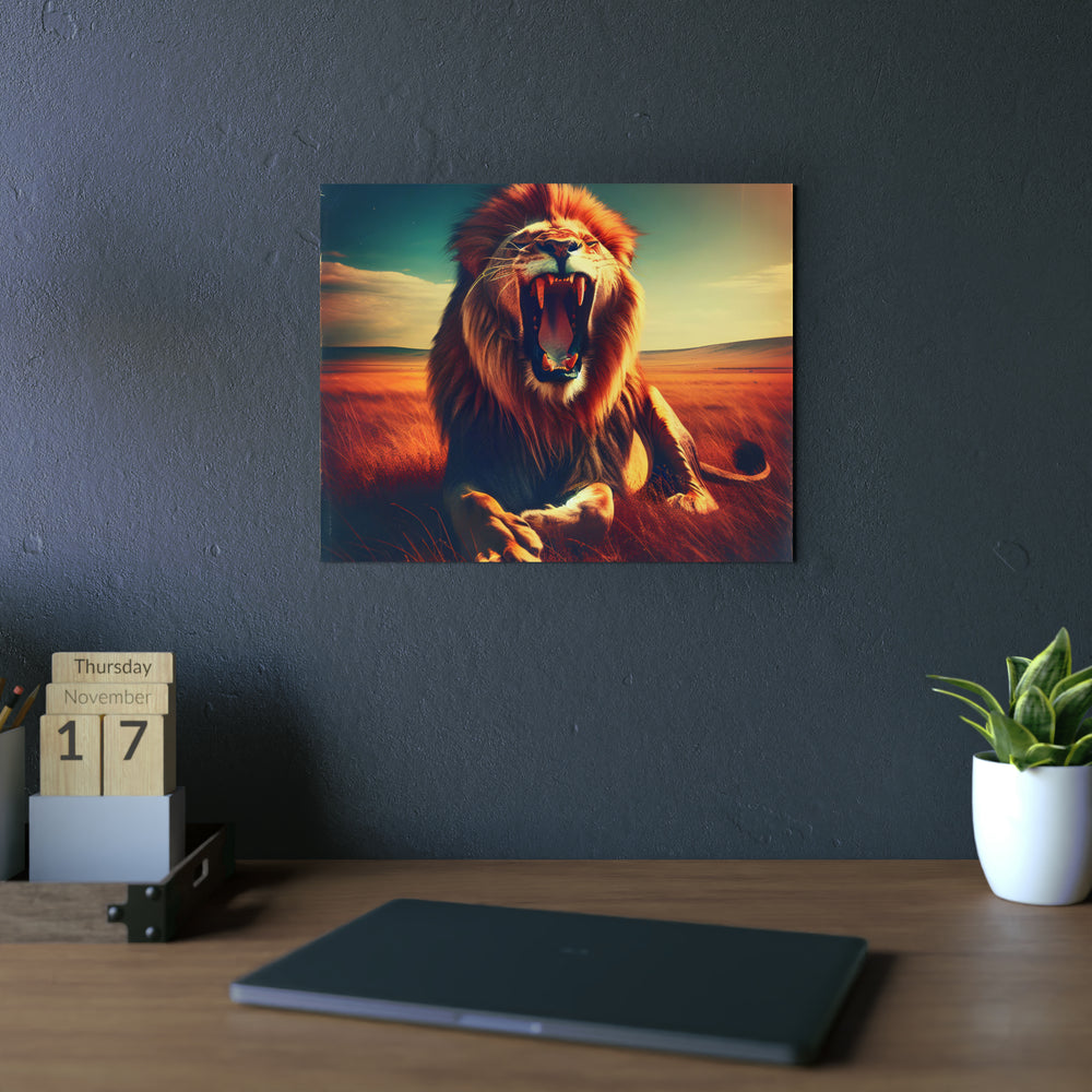 Lion rugit - Tableau aluminium