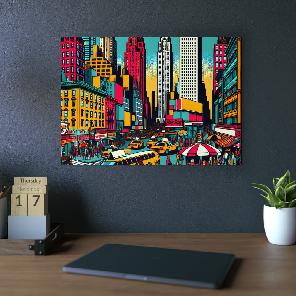 New York, vie nouvelle.- Tableau aluminium