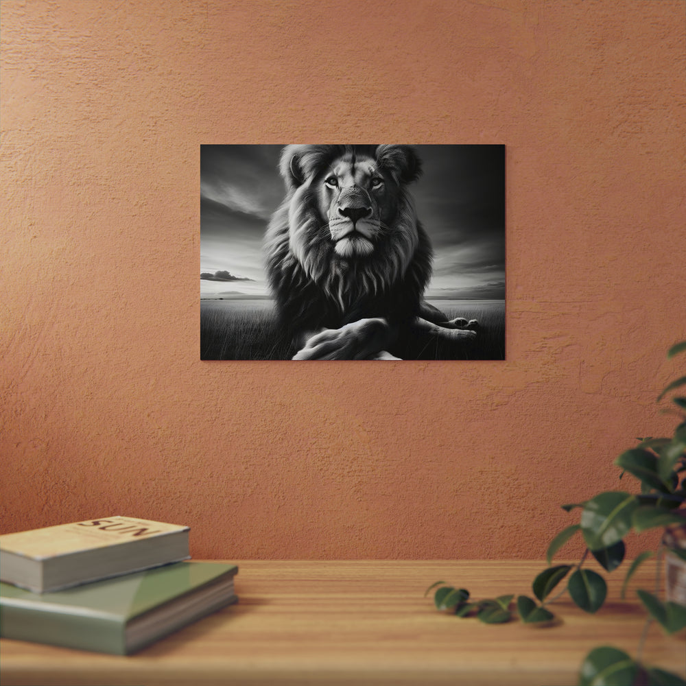 Lion calme de nuit- Tableau aluminium