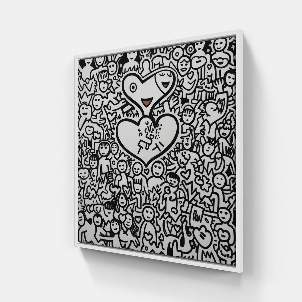 Doodle in dreamland-Canvas-artwall-20x20 cm-White-Artwall