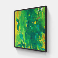 Green ripples in time-Canvas-artwall-20x20 cm-Black-Artwall