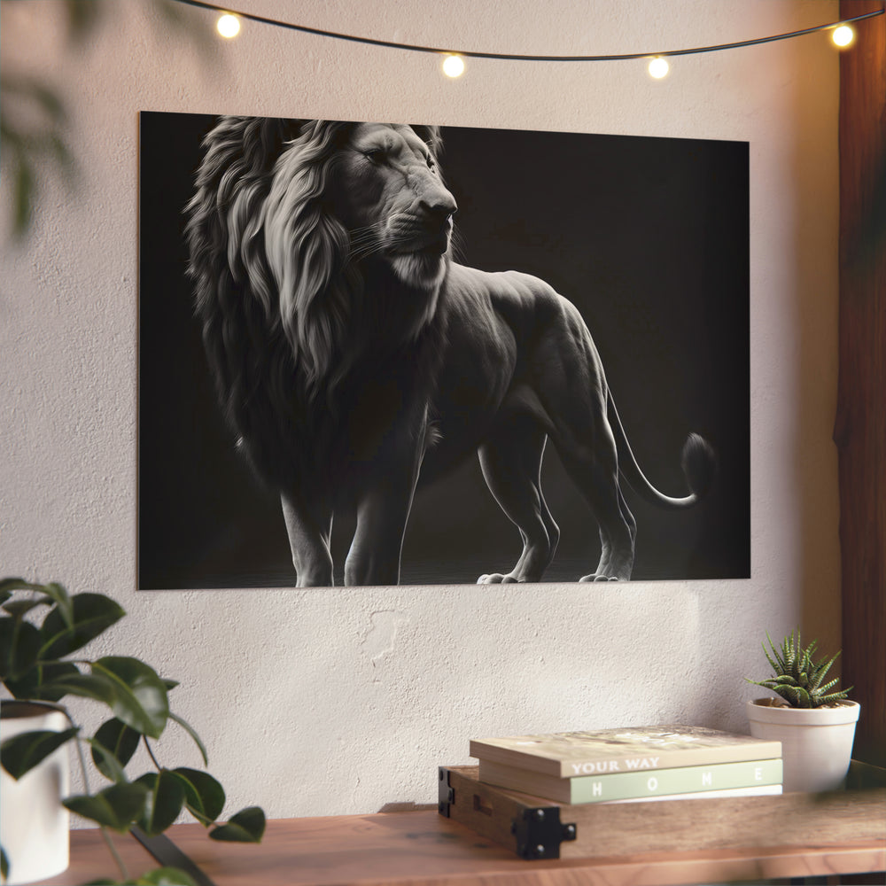 Lion dans la nuit - Tableau aluminium