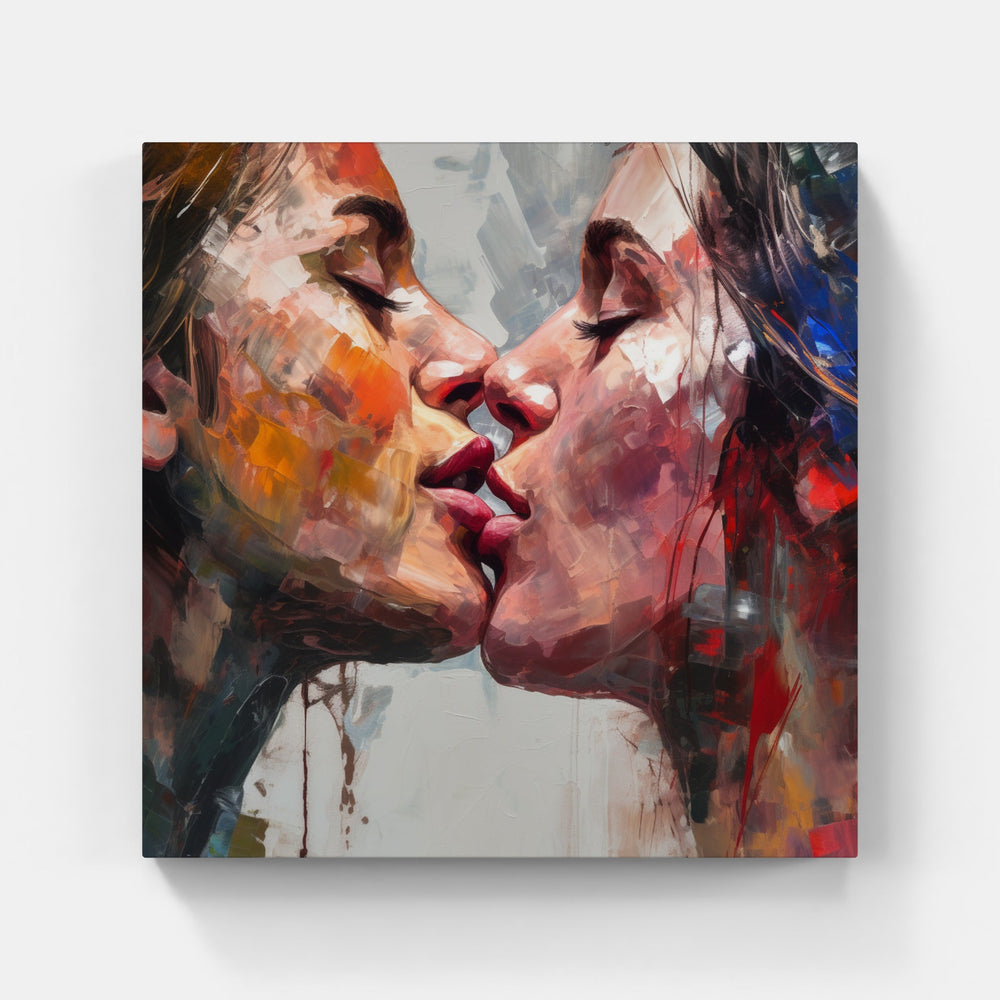 Tender Kiss Harmony Bliss-Canvas-artwall-Artwall