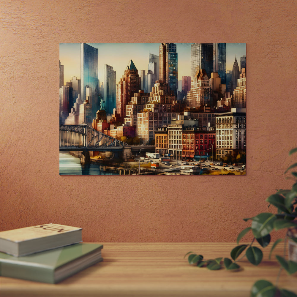 New-York Amour Eternel.- Tableau aluminium