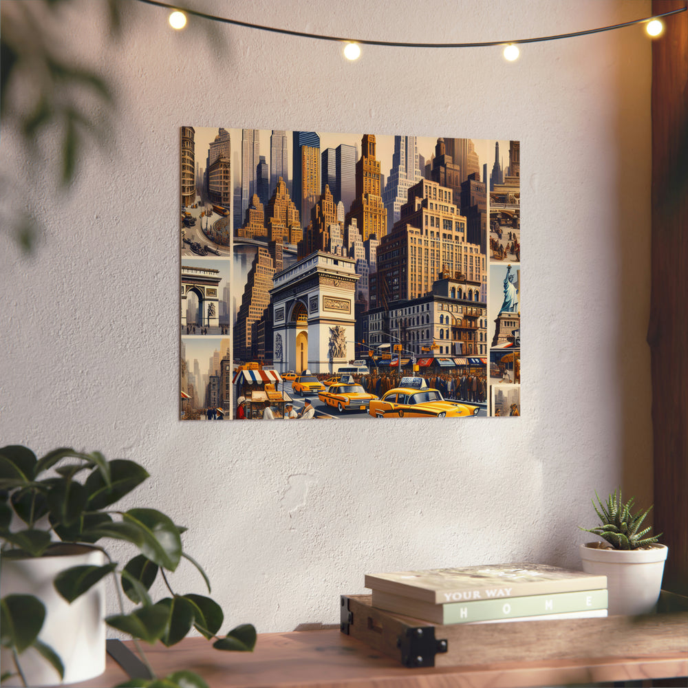 New-York jamais dormir.- Tableau aluminium