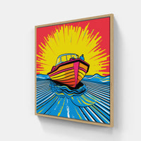 Sun-Kissed Waves Boat Delight-Canvas-artwall-Artwall