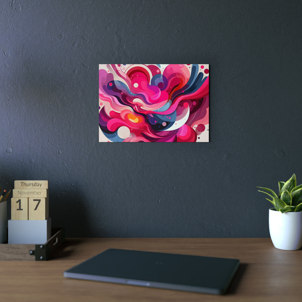 Vague rose ciel- Tableau aluminium