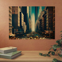 New-York Aime Amour.- Tableau aluminium