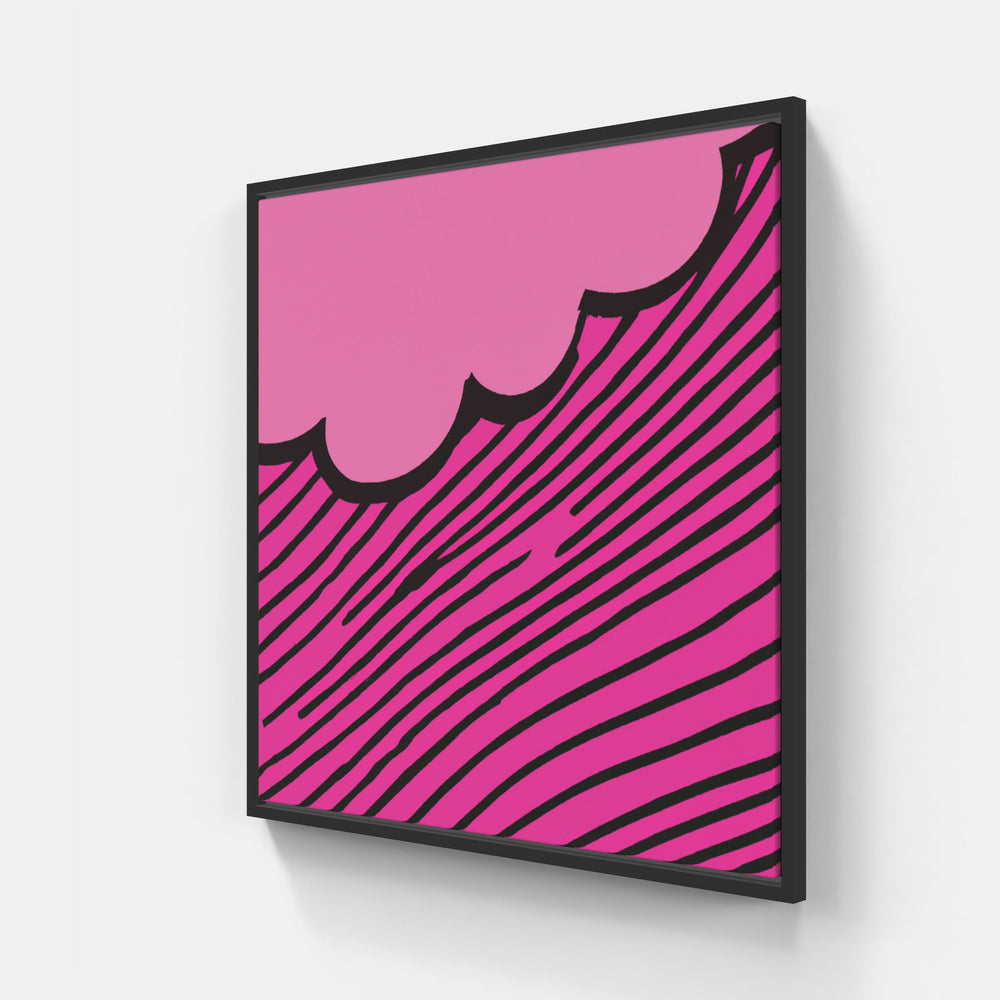 Pink on time-Canvas-artwall-20x20 cm-Black-Fine Paper-Artwall