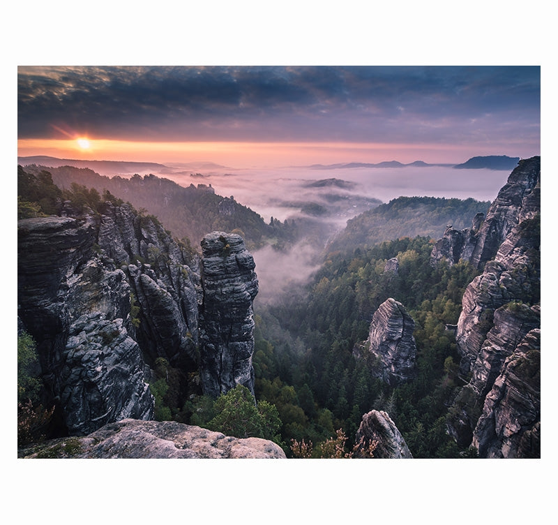 Coucher de soleil sur les falaise