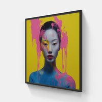 Whimsical Crimson Tango-Canvas-artwall-20x20 cm-Black-Artwall