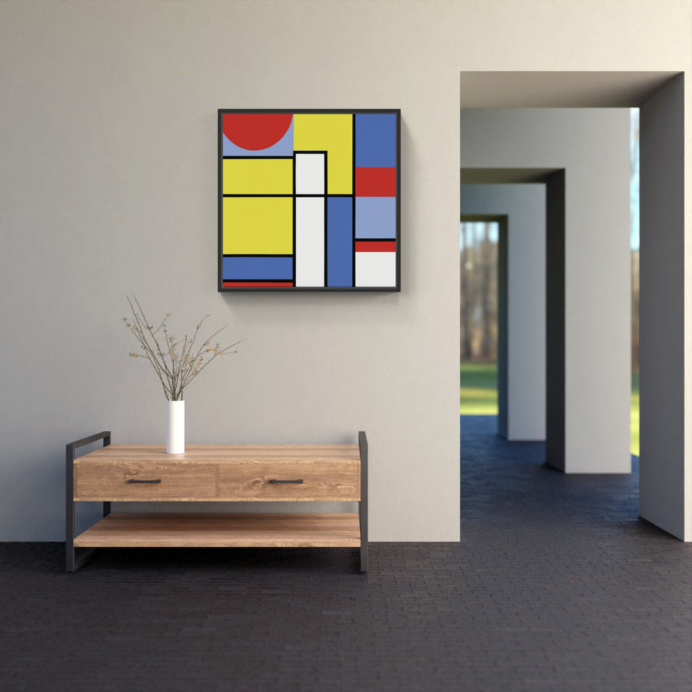 Mondrian danced blue-Canvas-artwall-Artwall