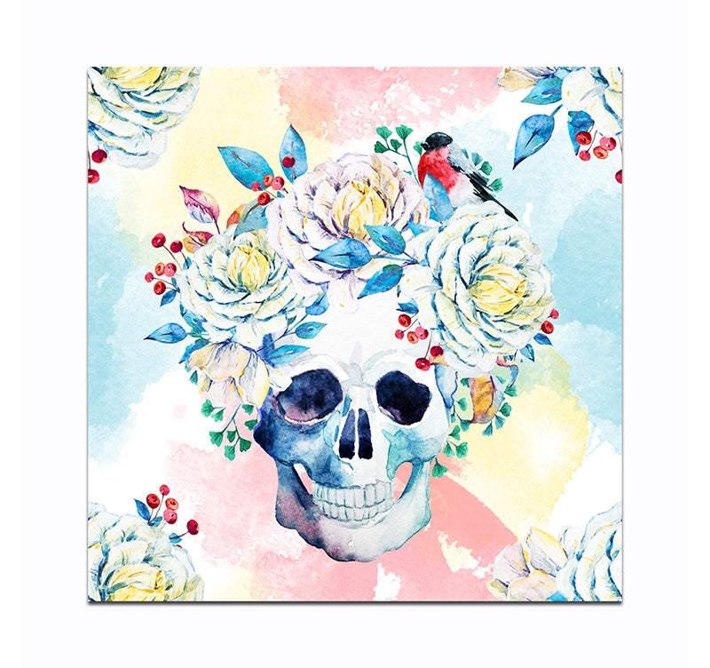 Design Canvas Flowers Skull