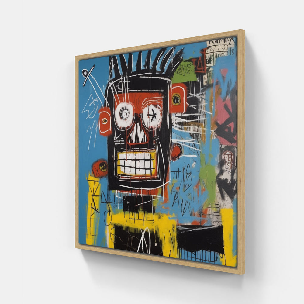 Raw Basquiat Energy-Canvas-artwall-20x20 cm-Wood-Artwall