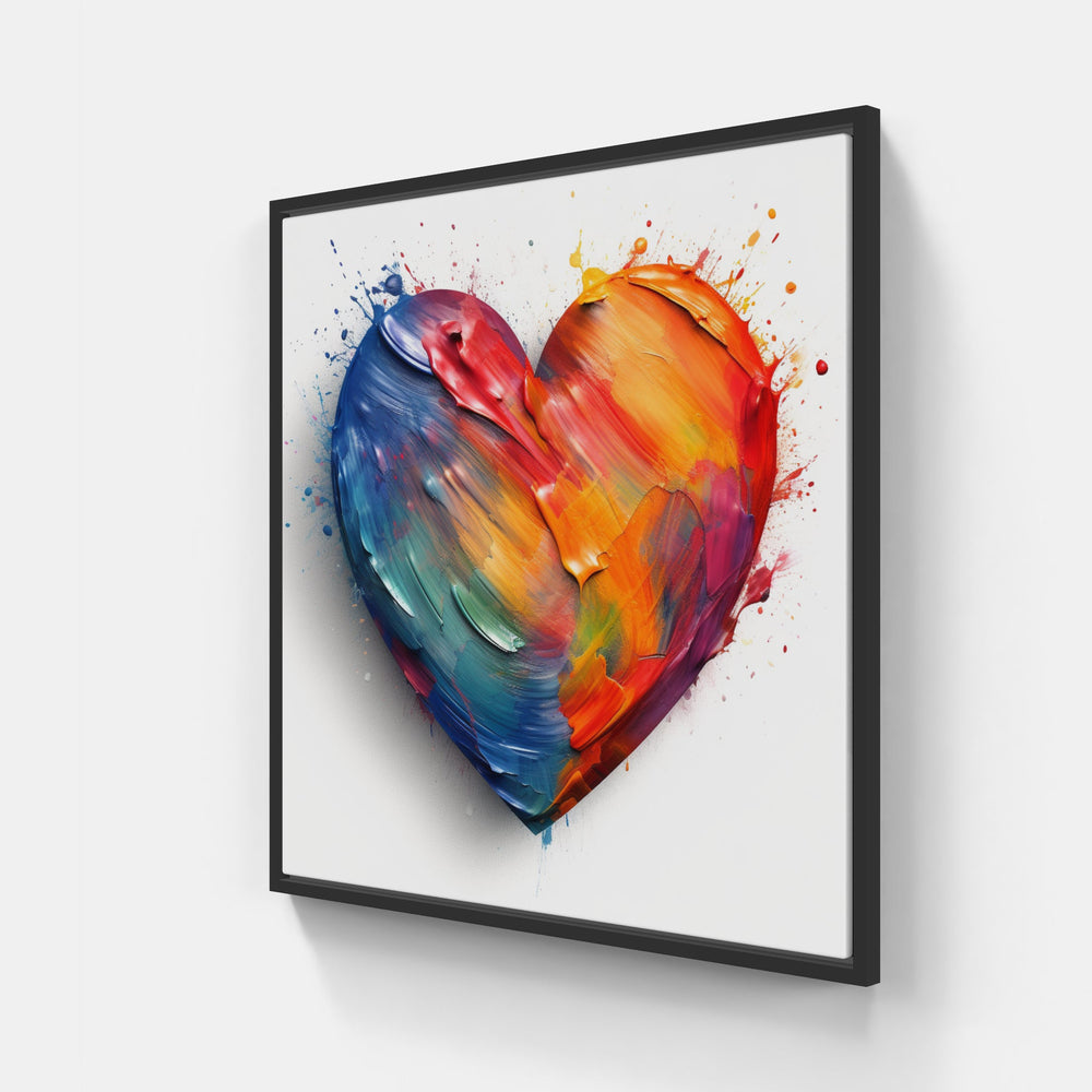 Blissful Heart Embrace-Canvas-artwall-20x20 cm-Black-Artwall