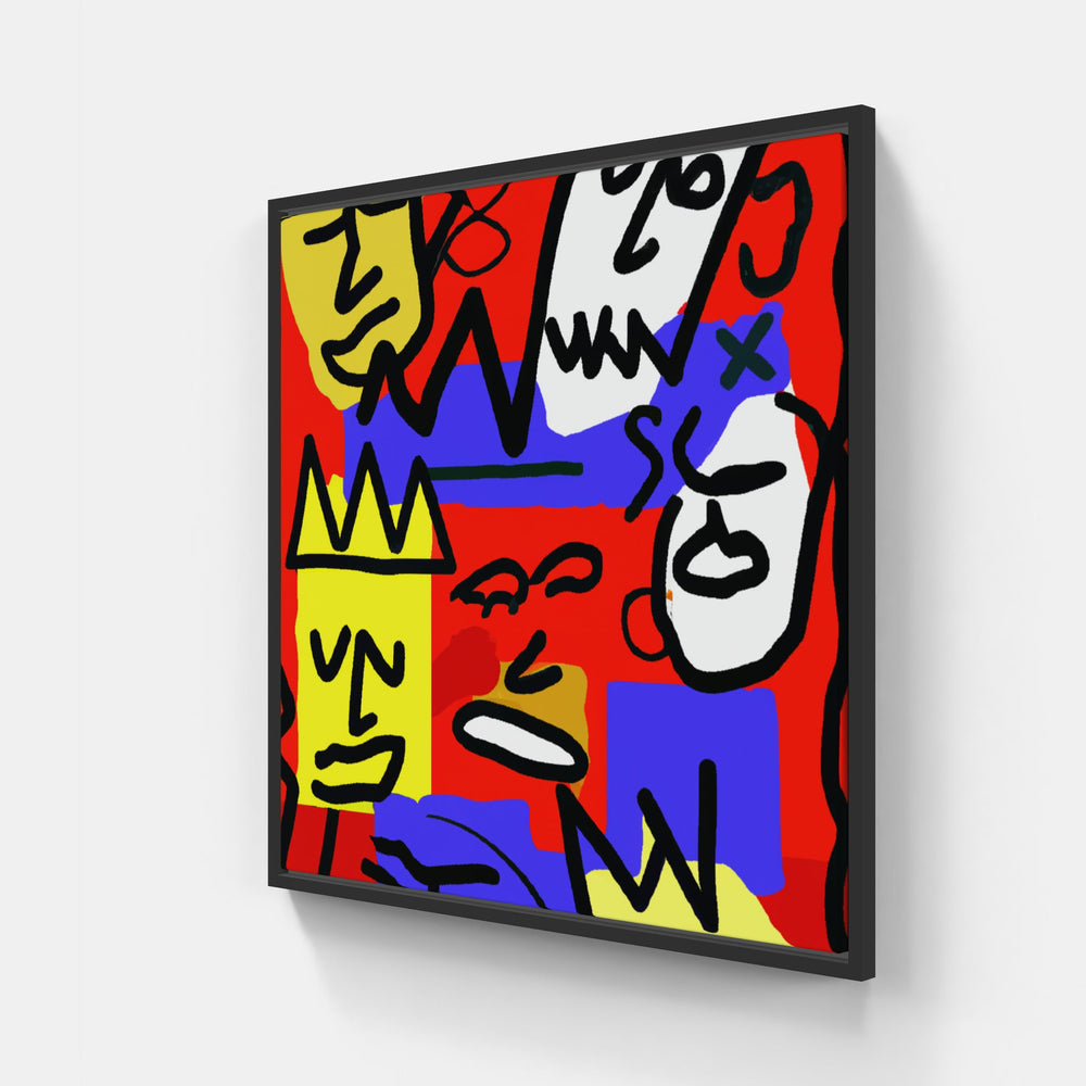 Basquiat busts rhyme-Canvas-artwall-20x20 cm-Black-Artwall