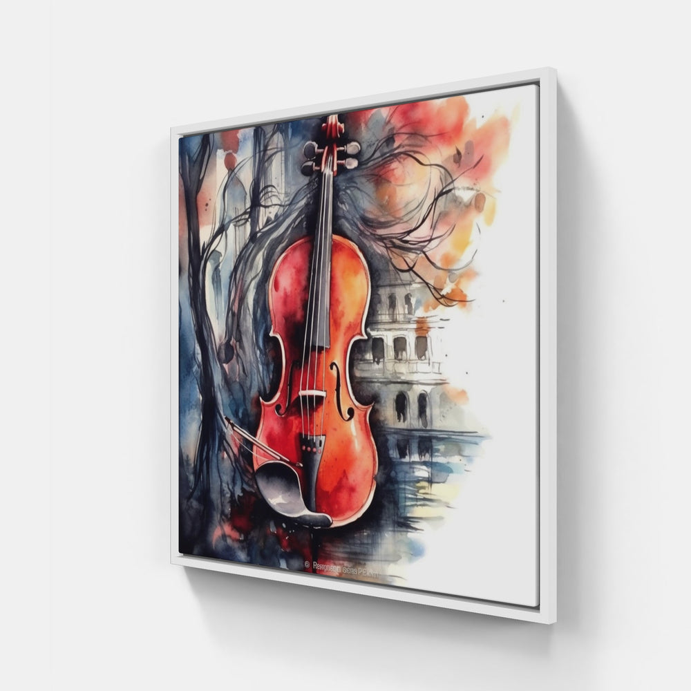 Expressive Violin Chords-Canvas-artwall-20x20 cm-White-Artwall