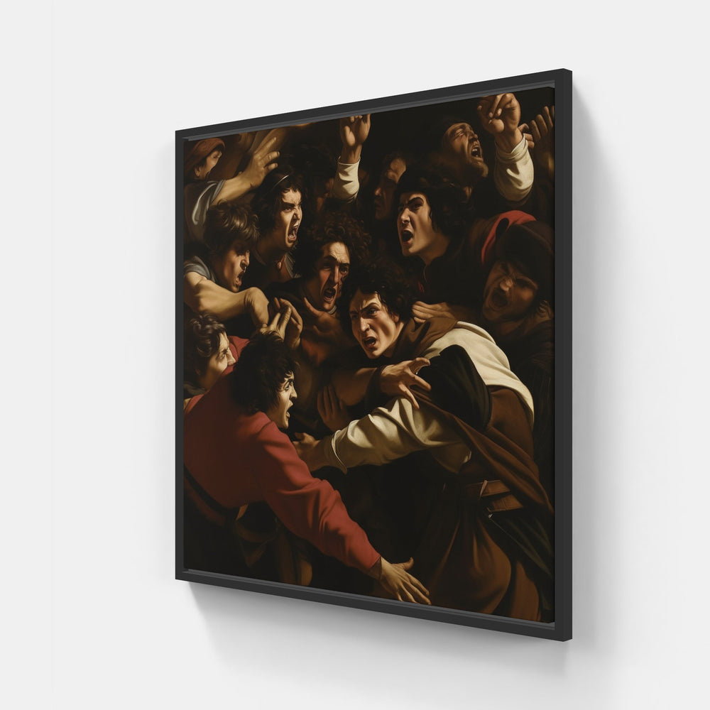 Caravaggio's Painterly Enchantment-Canvas-artwall-20x20 cm-Black-Artwall