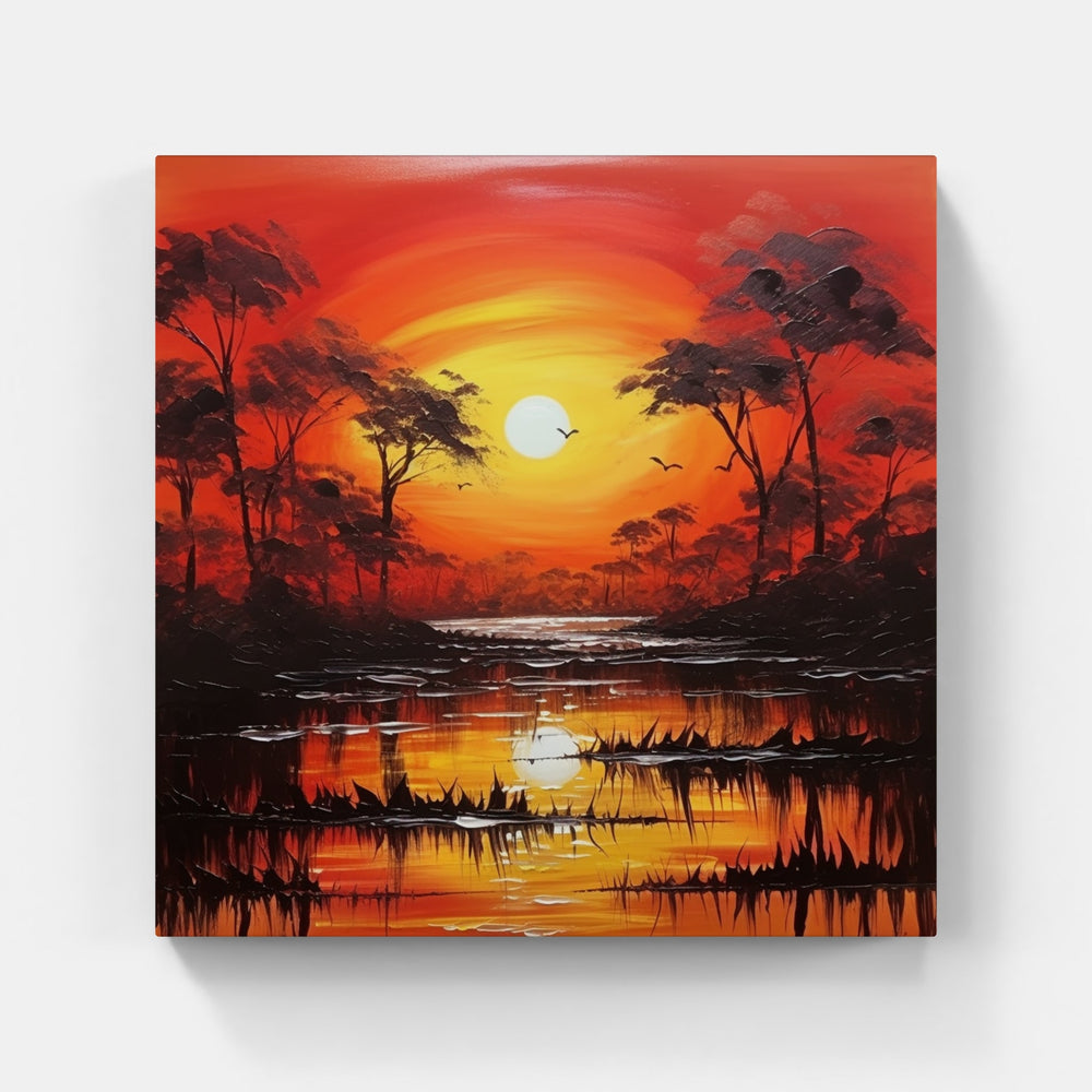 Serene Sunset Masterpiece-Canvas-artwall-Artwall