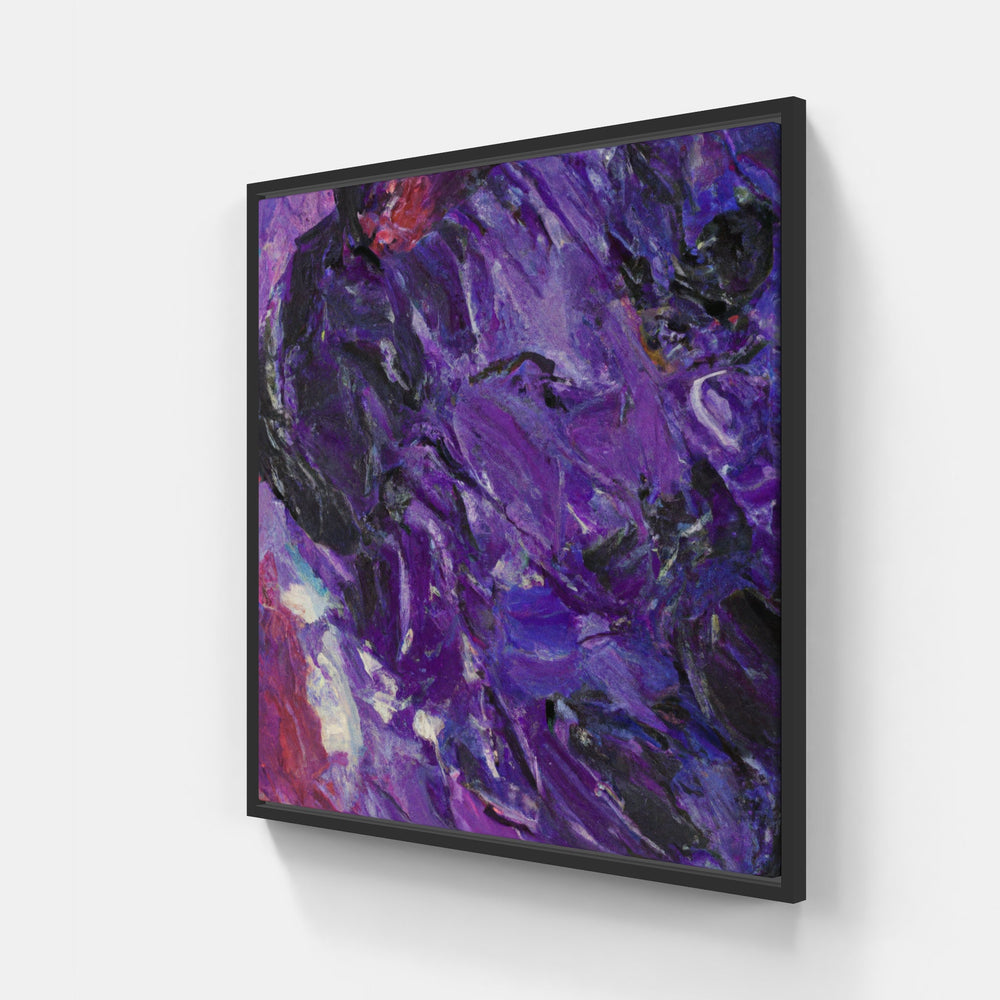 Purple on time-Canvas-artwall-20x20 cm-Black-Artwall