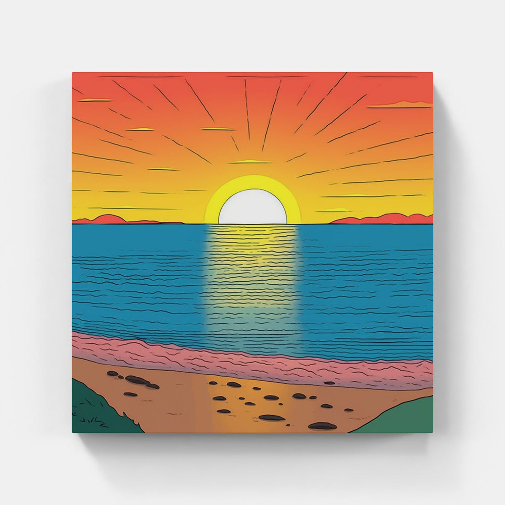 Picturesque Sunset Oasis-Canvas-artwall-Artwall