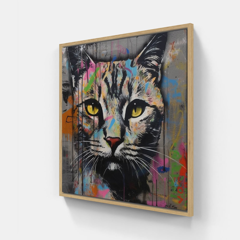 Cat fur soft-Canvas-artwall-20x20 cm-Wood-Artwall