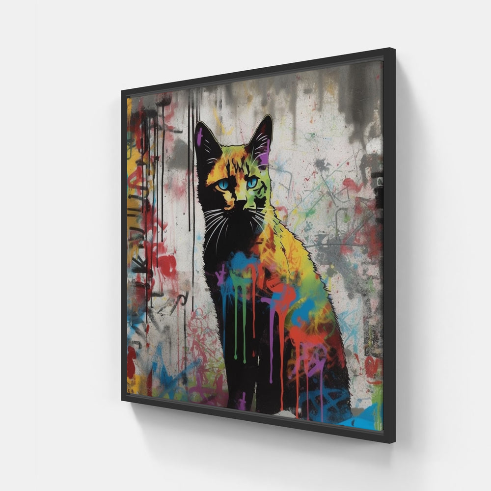 Cat nap dream-Canvas-artwall-20x20 cm-Black-Artwall