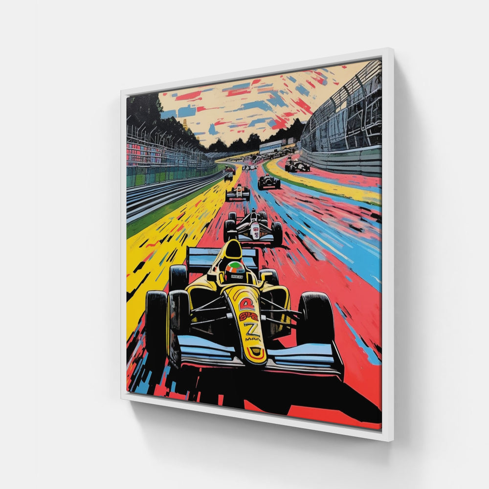 Speed Symphony Formula 1 Euphoria-Canvas-artwall-20x20 cm-White-Artwall