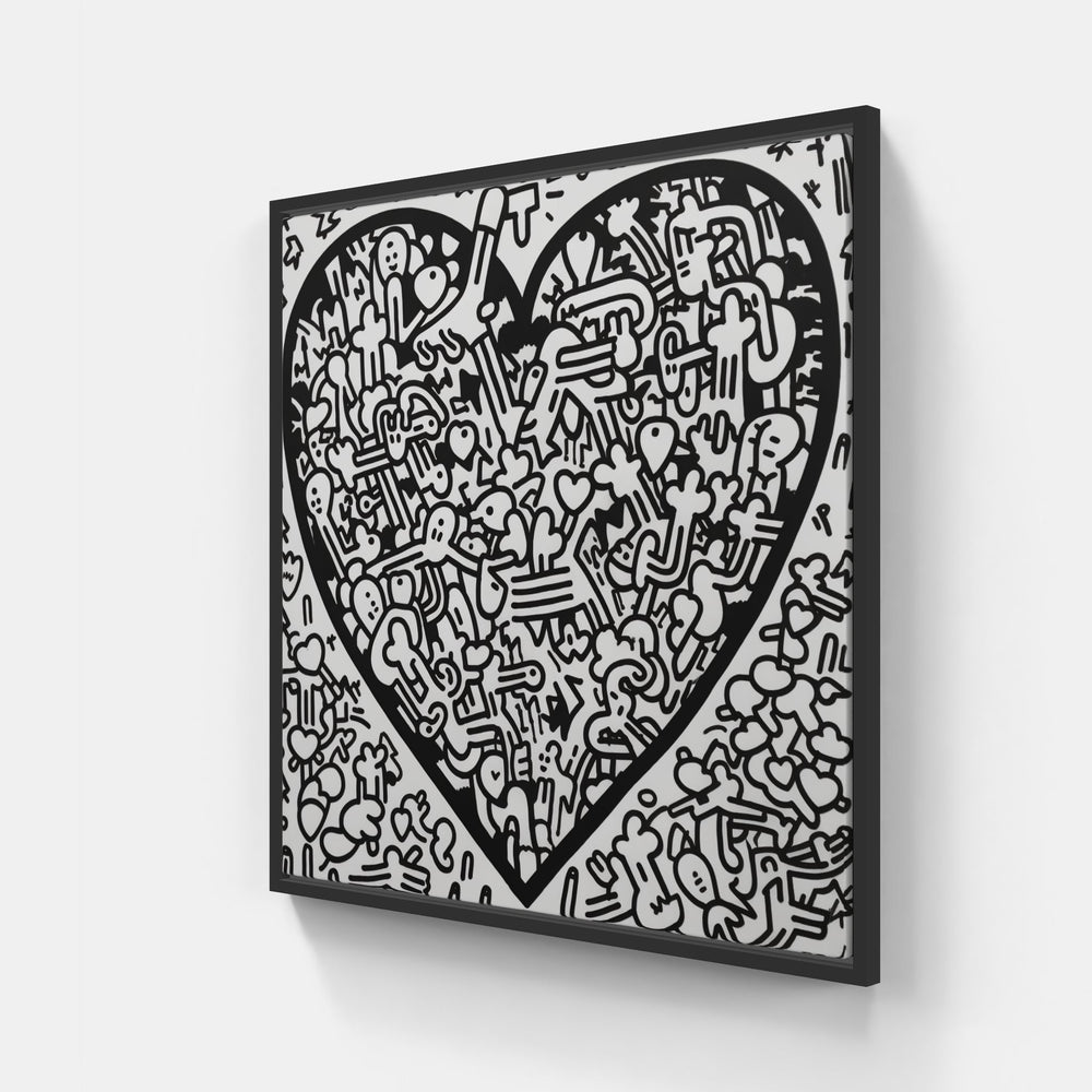 Doodle in doodle-Canvas-artwall-20x20 cm-Black-Artwall