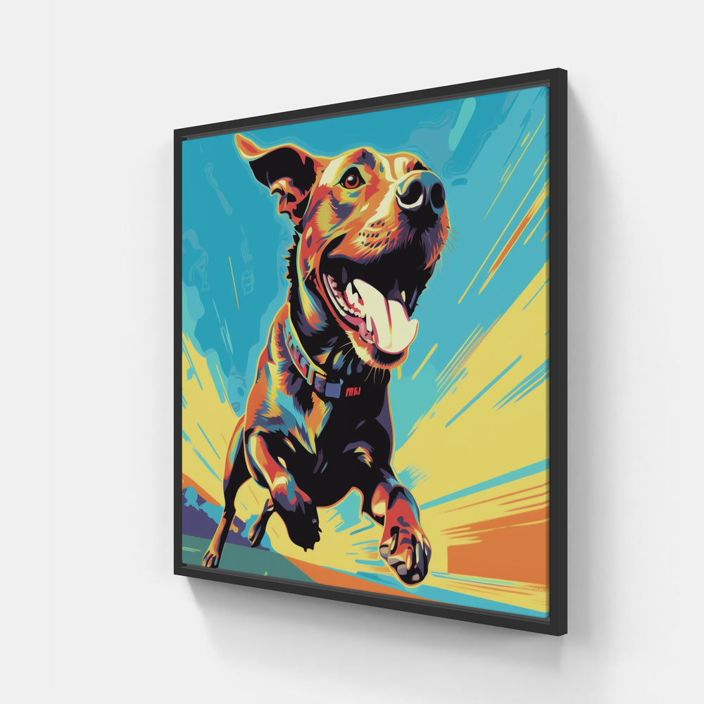Dog Woof Bark Ruff-Canvas-artwall-20x20 cm-Black-Artwall