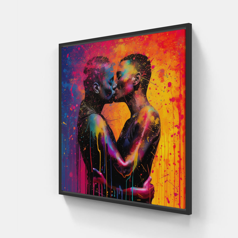 Romantic Emotion Unity Bliss-Canvas-artwall-20x20 cm-Black-Artwall