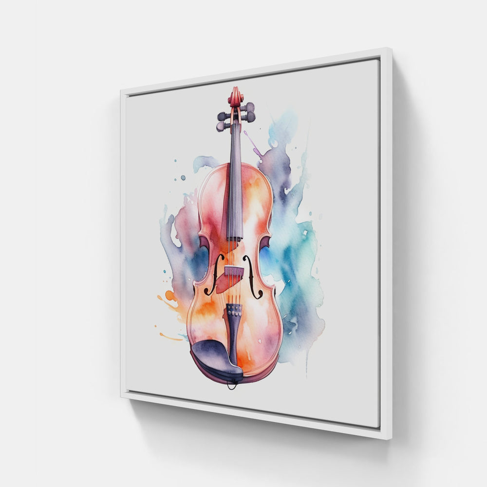 Melodic Violin Harmony-Canvas-artwall-20x20 cm-White-Artwall