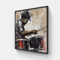 Dazzling Drum Cadence-Canvas-artwall-20x20 cm-Black-Artwall