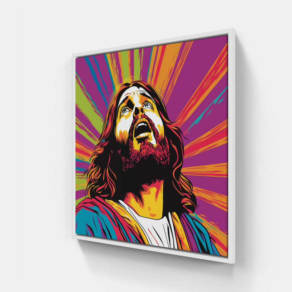 Jesus Love-Canvas-artwall-20x20 cm-White-Artwall
