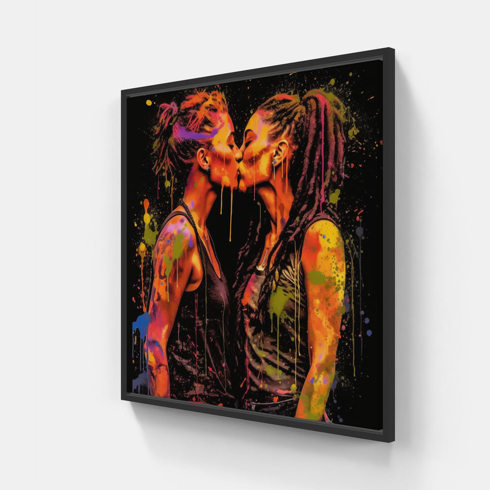 Sweet Emotion Devotion Kiss-Canvas-artwall-20x20 cm-Black-Artwall