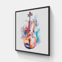 Melodic Violin Harmony-Canvas-artwall-20x20 cm-Black-Artwall