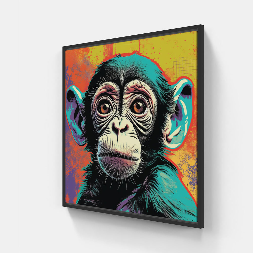 Serene Monkeys Canva-Canvas-artwall-20x20 cm-Black-Artwall
