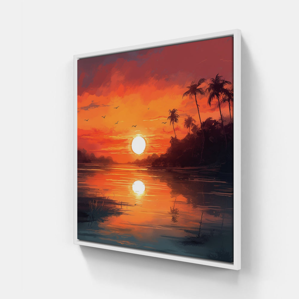 Blissful Sunset Reverie-Canvas-artwall-20x20 cm-White-Artwall