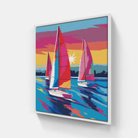 Yacht Dreams Sailing Bliss-Canvas-artwall-20x20 cm-White-Artwall