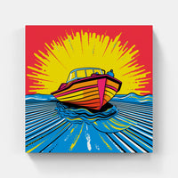 Sun-Kissed Waves Boat Delight-Canvas-artwall-Artwall