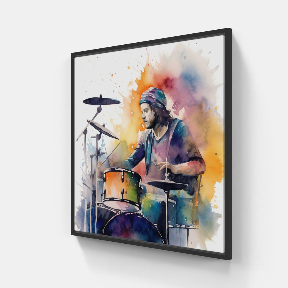 Enchanting Drum Melodies-Canvas-artwall-20x20 cm-Black-Artwall