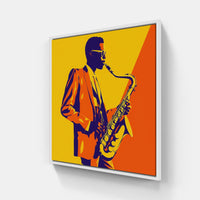 Soulful Saxophone Serenade-Canvas-artwall-20x20 cm-White-Artwall