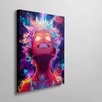 Le tableau accroché en situation dans un intérieur meublé.