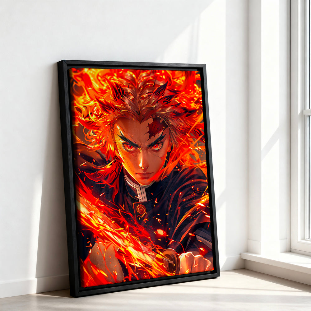 Le tableau accroché en situation dans un intérieur meublé.