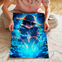L'impression présentée en poster, sans encadrement, sur un mur neutre.